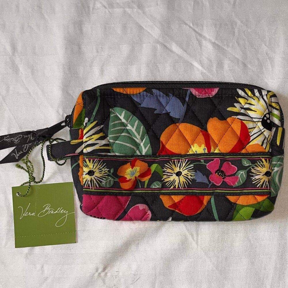 Vera Bradley Women's Colorful Flower Plastic Pattern Lined Cosmetic‎ Makeup